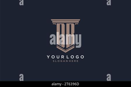 DB initial logo with pillar style, luxury law firm logo design ideas inspiration Stock Vector