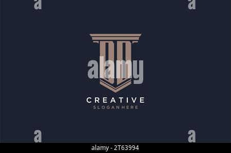 DD initial logo with pillar style, luxury law firm logo design ideas inspiration Stock Vector