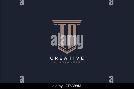 ID initial logo with pillar style, luxury law firm logo design ideas inspiration Stock Vector