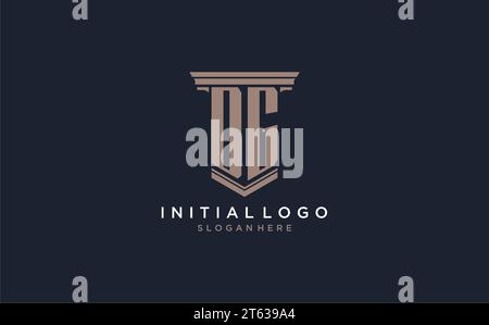 DG initial logo with pillar style, luxury law firm logo design ideas inspiration Stock Vector