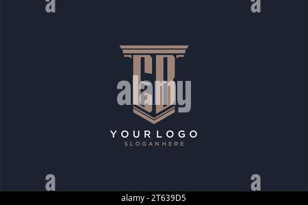EB initial logo with pillar style, luxury law firm logo design ideas inspiration Stock Vector