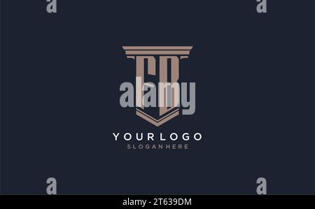 FB initial logo with pillar style, luxury law firm logo design ideas inspiration Stock Vector