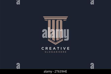 HQ initial logo with pillar style, luxury law firm logo design ideas inspiration Stock Vector