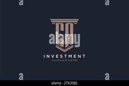 EA initial logo with pillar style, luxury law firm logo design ideas inspiration Stock Vector