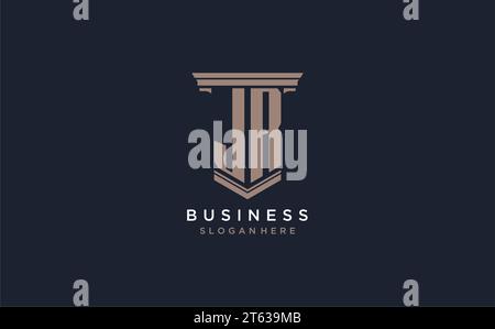JR initial logo with pillar style, luxury law firm logo design ideas inspiration Stock Vector