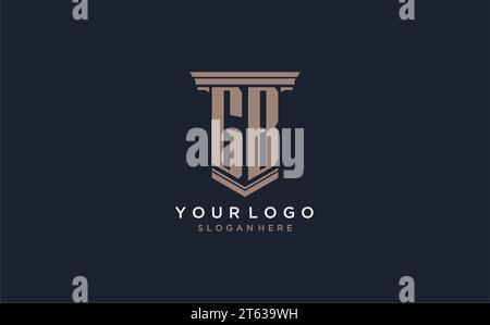 GB initial logo with pillar style, luxury law firm logo design ideas inspiration Stock Vector