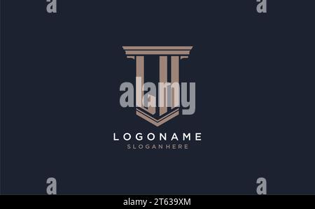 LH initial logo with pillar style, luxury law firm logo design ideas inspiration Stock Vector