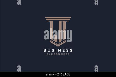LR initial logo with pillar style, luxury law firm logo design ideas inspiration Stock Vector