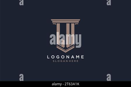 LU initial logo with pillar style, luxury law firm logo design ideas inspiration Stock Vector