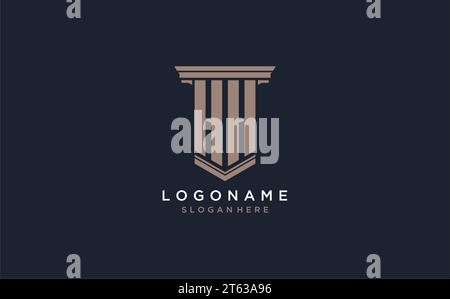 HH initial logo with pillar style, luxury law firm logo design ideas inspiration Stock Vector