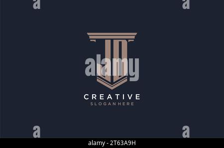 JD initial logo with pillar style, luxury law firm logo design ideas inspiration Stock Vector
