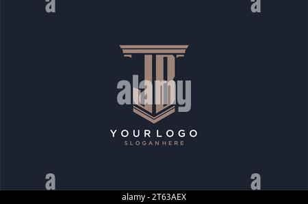 JB initial logo with pillar style, luxury law firm logo design ideas inspiration Stock Vector