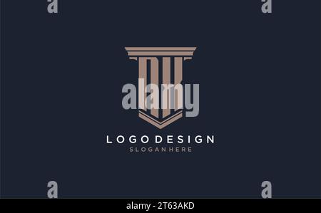 NX initial logo with pillar style, luxury law firm logo design ideas inspiration Stock Vector