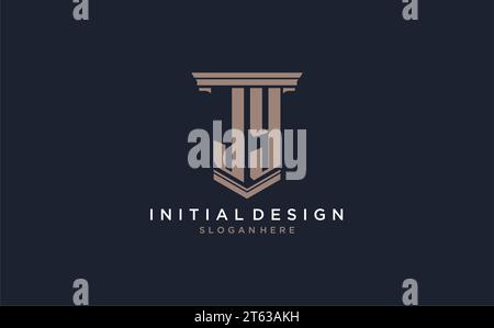 JY initial logo with pillar style, luxury law firm logo design ideas inspiration Stock Vector