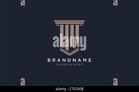 KV initial logo with pillar style, luxury law firm logo design ideas inspiration Stock Vector