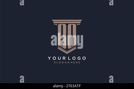 OO initial logo with pillar style, luxury law firm logo design ideas inspiration Stock Vector