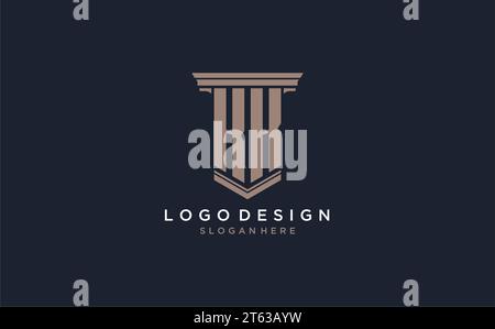 KK initial logo with pillar style, luxury law firm logo design ideas inspiration Stock Vector