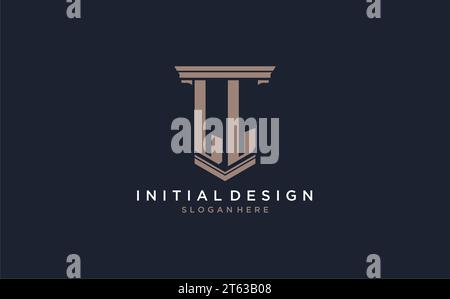 LL initial logo with pillar style, luxury law firm logo design ideas inspiration Stock Vector
