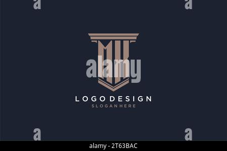 MX initial logo with pillar style, luxury law firm logo design ideas inspiration Stock Vector