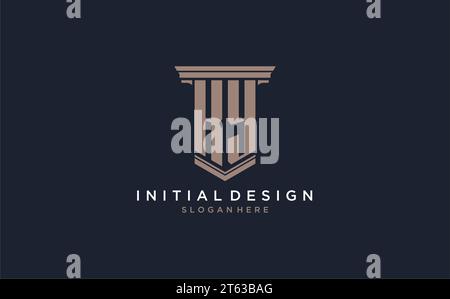 KY initial logo with pillar style, luxury law firm logo design ideas inspiration Stock Vector