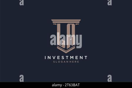 LA initial logo with pillar style, luxury law firm logo design ideas inspiration Stock Vector