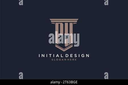 PY initial logo with pillar style, luxury law firm logo design ideas inspiration Stock Vector