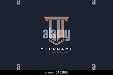 LW initial logo with pillar style, luxury law firm logo design ideas inspiration Stock Vector