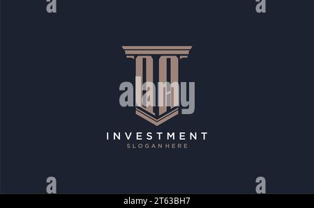 QA initial logo with pillar style, luxury law firm logo design ideas inspiration Stock Vector