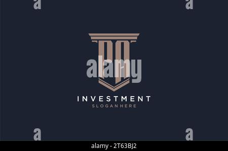 PA initial logo with pillar style, luxury law firm logo design ideas inspiration Stock Vector