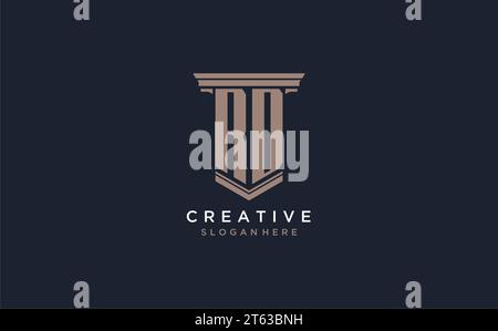 RD initial logo with pillar style, luxury law firm logo design ideas inspiration Stock Vector