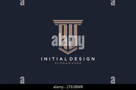 RY initial logo with pillar style, luxury law firm logo design ideas inspiration Stock Vector