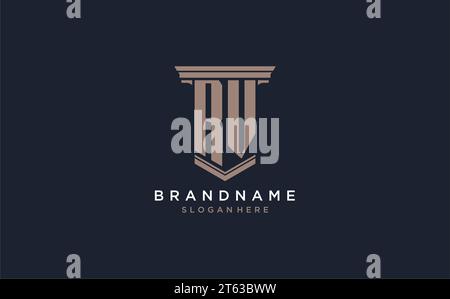 RV initial logo with pillar style, luxury law firm logo design ideas inspiration Stock Vector