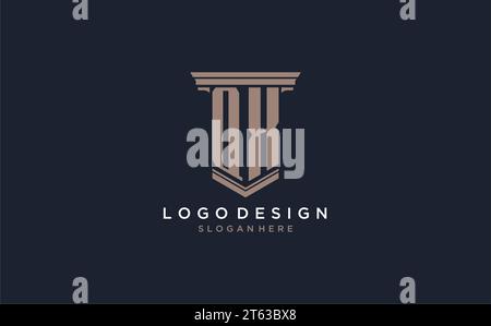 QX initial logo with pillar style, luxury law firm logo design ideas inspiration Stock Vector