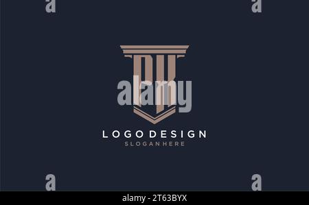 PX initial logo with pillar style, luxury law firm logo design ideas inspiration Stock Vector