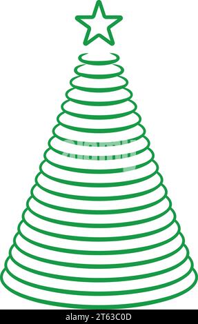 Modern Christmas tree icon symbol line art. vector illustration Stock Vector