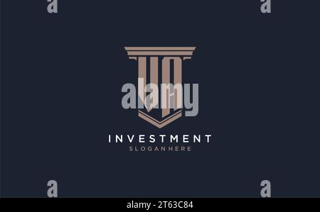 VA initial logo with pillar style, luxury law firm logo design ideas inspiration Stock Vector