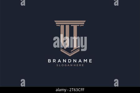 VI initial logo with pillar style, luxury law firm logo design ideas inspiration Stock Vector