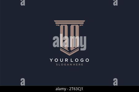 QO initial logo with pillar style, luxury law firm logo design ideas inspiration Stock Vector