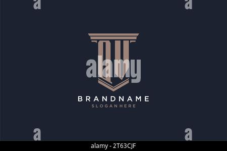 QV initial logo with pillar style, luxury law firm logo design ideas inspiration Stock Vector