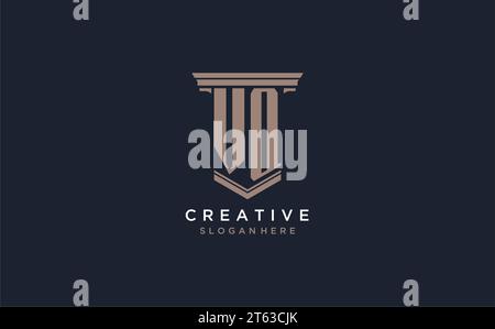 VQ initial logo with pillar style, luxury law firm logo design ideas inspiration Stock Vector