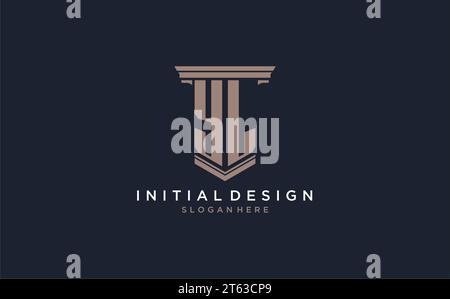 YL initial logo with pillar style, luxury law firm logo design ideas inspiration Stock Vector