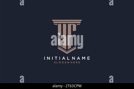 YF initial logo with pillar style, luxury law firm logo design ideas inspiration Stock Vector