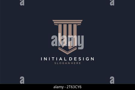 VY initial logo with pillar style, luxury law firm logo design ideas inspiration Stock Vector