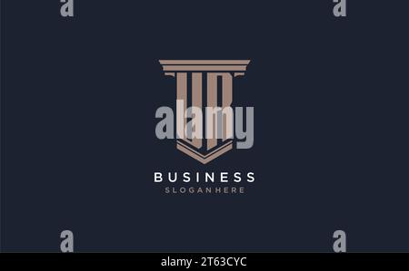 UR initial logo with pillar style, luxury law firm logo design ideas inspiration Stock Vector