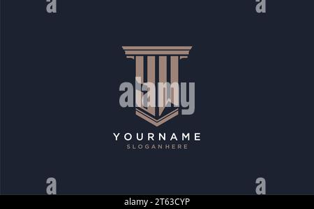 YW initial logo with pillar style, luxury law firm logo design ideas inspiration Stock Vector