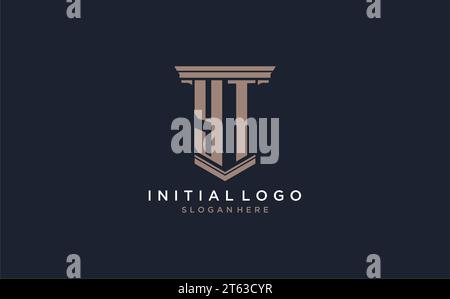 YT initial logo with pillar style, luxury law firm logo design ideas inspiration Stock Vector