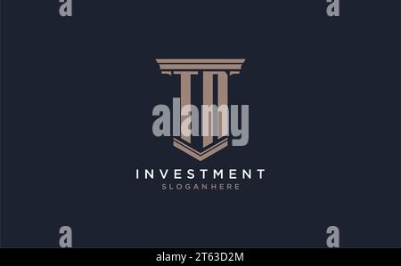 TN initial logo with pillar style, luxury law firm logo design ideas inspiration Stock Vector