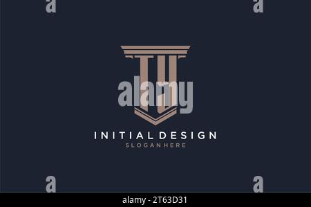 TY initial logo with pillar style, luxury law firm logo design ideas inspiration Stock Vector