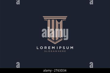 XM initial logo with pillar style, luxury law firm logo design ideas inspiration Stock Vector