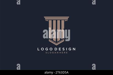 XX initial monogram logos with pillar shapes style design ideas Stock ...